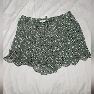 BB Dakota Olive Animal Print Shorts